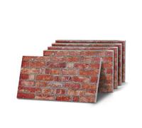 K&B Panels 3D Wall Panels, Rustic Brick Effect Styrofoam Wall Panelling Kit, Lightweight,Easy to Install, Dual Insulation to Reduce Acoustic Noise, Indoor & Outdoor (Farmhouse Red) (5 Panels)