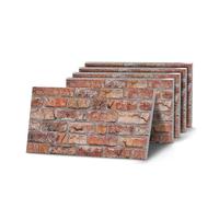 K&B Panels 3D Wall Panels, Rustic Brick Effect Styrofoam Wall Panelling Kit, Lightweight, Easy to Install, Dual Insulation to Reduce Acoustic Noise, Indoor & Outdoor (Rustic Tuscan Red) (5 Panels)