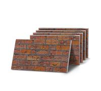 K&B Panels 3D Wall Panels, Rustic Brick Effect Styrofoam Wall Panelling Kit, Lightweight, Easy to Install, Dual Insulation to Reduce Acoustic Noise, Indoor & Outdoor (Victorian Amber) (5 Panels)
