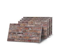 K&B Panels 3D Wall Panels, Rustic Brick Effect Styrofoam Wall Panelling Kit, Lightweight,Easy to Install, Dual Insulation to Reduce Acoustic Noise, Indoor & Outdoor (Weathered Brown) (5 Panels)