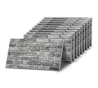 K&B Panels 3D Wall Panels, Rustic Brick Effect Styrofoam Wall Panelling Kit, Lightweight, Easy to Install, Dual Insulation to Reduce Acoustic Noise, Indoor & Outdoor (Rustic Grey) (10 Panel)