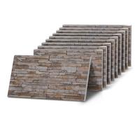 K&B Panels 3D Wall Panels, Slate Effect Styrofoam Wall Panelling Kit, Lightweight, Easy to Install, Dual Insulation to Reduce Acoustic Noise, Indoor & Outdoor (Slate Natural Cream) (10 Panels)