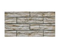 K&B Panels 3D Wall Panels, Slate Effect Styrofoam Wall Panelling Kit, Lightweight, Easy to Install, Dual Insulation to Reduce Acoustic Noise, Indoor & Outdoor (Block Slate Ivory) (1 Panel)