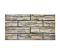 K&B Panels 3D Wall Panels, Slate Effect Styrofoam Wall Panelling Kit, Lightweight, Easy to Install, Dual Insulation to Reduce Acoustic Noise, Indoor & Outdoor (Block Slate Natural Beige) (1 Panel)