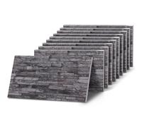 K&B Panels 3D Wall Panels, Slate Effect Styrofoam Wall Panelling Kit, Lightweight, Easy to Install, Dual Insulation to Reduce Acoustic Noise, Indoor & Outdoor (Slate Charcoal) (10 Panels)