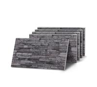 K&B Panels 3D Wall Panels, Slate Effect Styrofoam Wall Panelling Kit, Lightweight, Easy to Install, Dual Insulation to Reduce Acoustic Noise, Indoor & Outdoor (Slate Charcoal) (5 Panels)