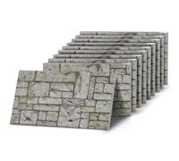 K&B Panels 3D Wall Panels, Stone Effect Styrofoam Wall Panelling Kit, Lightweight, Easy to Install, Dual Insulation to Reduce Acoustic Noise, Indoor & Outdoor (Fieldstone) (10 Panels)