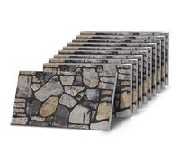 K&B Panels 3D Wall Panels, Stone Effect Styrofoam Wall Panelling Kit, Lightweight, Easy to Install, Dual Insulation to Reduce Acoustic Noise, Indoor & Outdoor (River Grey) (10 Panels)