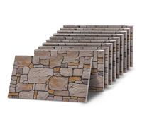 K&B Panels 3D Wall Panels, Stone Effect Styrofoam Wall Panels, Lightweight, Easy to Install, Acoustic Insulation, Indoor & Outdoor, (Cottage Stone Warm Sand) (10 Panels)