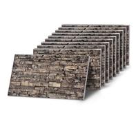 K&B Panels Kb Panels 3D Wall Panels - Slate Effect, Lightweight Eps, Easy Install, Indoor/outdoor, 10 Panels, Brown