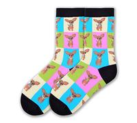 K BELL KBWS16H021-01 Novelty Crew Socks, Multi-Colour