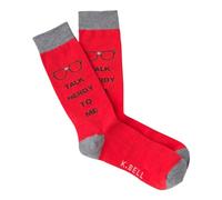 K. Bell Men`s Novelty Crew Socks, 10-13, Talk Nerdy