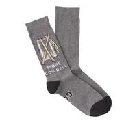K. Bell Men's Fun Music & Instruments Crew Socks-1 Pairs-Cool & Funny Novelty Gifts Casual, Cowbell (Charcoal Heather), 5-12 UK