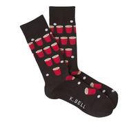 K. Bell Socks Men's Fun Conversation Starter Crew Socks-1 Pairs-Cool & Funny Pop Culture Gifts Casual, Beer Pong (Black), 5-12 UK