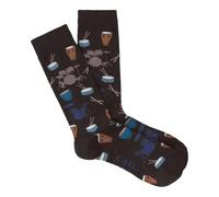 K. Bell Socks Men's Novelty Hobbies Crew Socks Casual, Drums (Black), Large