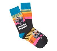 K. Bell Socks Men's Play on Words Novelty Crew Socks, Chubby Unicorn (Bright Multi), Shoe Size: 6-12, Rhino With Shades (Black), 5-12 UK
