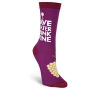 K. Bell Socks womens Fun Happy Hour Funny Novelty Crew Socks, Save Water Drink Wine (Purple), Shoe Size: 2-8 UK