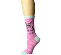 K. Bell Socks Women's Fun with Words Novelty Saying Crew Socks Casual, Pink (No Drama Llama), Shoe Size: 4-10