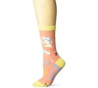 K. Bell Women's Fun Astrology & Horoscope Crew Socks-1 Pairs-Cool & Cute Novelty Gifts Casual, Gemini (Orange), 3.5-9 UK