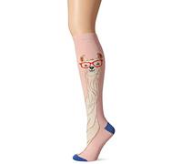 K. Bell Socks Women's Original Series Novelty Knee High Socks Casual, Llama with Glasses (Pink), Shoe Size: 2-8 UK