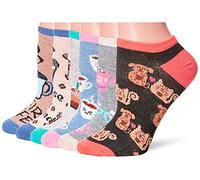 K. Bell Women's Fun Food & Drink Low Cut Socks-6 Pairs-Cool & Cute Novelty Gifts, Rise & Grind (Multicolor), 3.5-9 UK