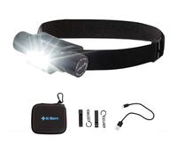 K-Bern Rechargeable Headlamp. 1850 Lumen, Ultra Bright Head Lights for Forehead. Waterproof, Lightweight Aluminum, 2600mAh Battery, Perfect for Dog Walking, Camping, Hiking & Hard Hats