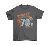 K Billy`s Super Sounds of The 70`s, Mens Retro Movie T-Shirt, Made from Organic Cotton Charcoal