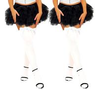 K BKVAVA 2 Pairs Women's Bow Thigh High Stockings Satin Bow Over The Knee Highs Socks,White with White Bows