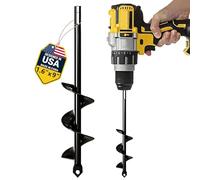 K-Brands Auger Drill Bit for Planting - 1.6 x 9 Inch - Garden Spiral Hole Drill Planter for Bulb Planting, Bedding Plants, Umbrella Holes - 3/8 Inch Hex Drive Drill
