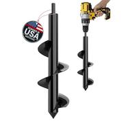 K-Brands Auger Drill Bit for Planting - 3 x 12 Inch - Garden Tools Spiral Hole Drill Planter for Bulb Planting, Bedding Plants, Umbrella Holes Gardening - 3/8 Inch Hex Drive Drill