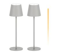 K-Bright Dimmable Touch LED Table Lamp, Wireless Table Lamp 3000K/4000K/6000K Rechargeable IP54 Waterproof Grey Sand(2pcs)