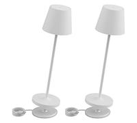 K-Bright LED Table Lamp with Contact Charging Base 2W 3000K Rechargeable IP54 Outdoor/Indoor White 2pcs