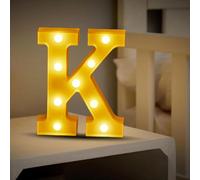 (K) Christmas Ornament Novelty Decorations LED Letter Lights Sign Light Up For Home Party Decoration Light Up Letters Alphabet Letter Sign Battery Powered