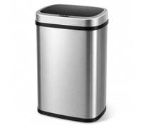 K Collection 70L Sensor Bin for Kitchen - Large Automatic Motion Sensor Waste Bin - Touchless Infrared Lid, Soft-Close, Fingerprint-Resistant Steel - USB-C or Battery Powered - Home, Office - Silver