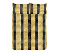 K Collection Athena Reversible Duvet Set Black/gold (Double)