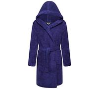 K Collection Boys Girls 100% Breathable Combed Cotton Luxurious Bath Robe Hooded Towelling Gown Soft Terry Towel Housecoat (9-10, Navy)