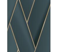 K Collection Debona Armando Herringbone Geometric Metallic Vinyl Wallpaper Green 2122