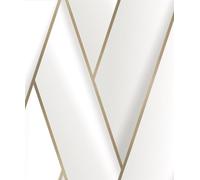 K Collection Debona Armando Herringbone Geometric Metallic Vinyl Wallpaper White/Gold 2120