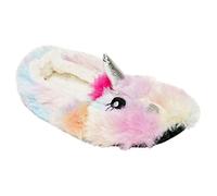 K Collection Girls/Ladies Novelty Soft 3D Rainbow Unicorn Plush Slippers Sizes 9-2 Kids / 3-8 Ladies Mini Me Mother Daughter Matching Gift