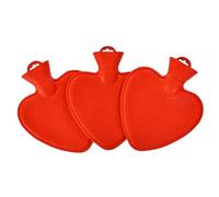 K Collection Heart Hot Water Bottle (Pack Of 3) Red (One Size)