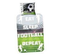 K Collection Its Coming Home Eat Sleep Football Repeat Panel Duvet Set Multicoloured (Single)