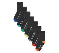 K Collection Kids Ex Store Socks - 7 Pack - Cotton Rich - Football Design Socks - Assorted Colours - UK Shoe Size 4-6