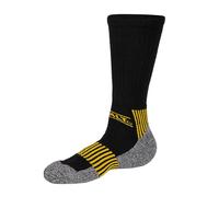 K Collection Mens Ex Store Everyday Cotton Blend Work Crew Socks - 6 Pack - Heavyweight Cushioned Cotton Rich Anti-Microbial Socks - Black - UK Shoe Size 10-13