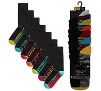 K Collection Mens Ex Store Weekday Socks - 7 Pack - Cotton Rich Anti-Microbial - Days of the Week Socks - Assorted Colours - UK Shoe Size 6-8