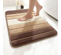 K Collection Multipurpose Microfibre Bath Mat - Super Absorbent Non-Slip Mat - Extra Soft Thick Floor Foot Mat, Fluffy Shaggy Shower Bathroom Mat - Beige 50x80cm