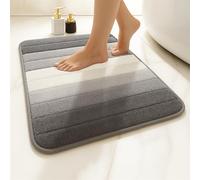 K Collection Multipurpose Microfibre Bath Mat - Super Absorbent Non-Slip Mat - Extra Soft Thick Floor Foot Mat, Fluffy Shaggy Shower Bathroom Mat - Grey 40x60cm