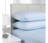 K Collection Percale Percale Fitted Sheet Baby Blue (Double)