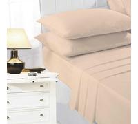 K Collection Percale Percale Fitted Sheet Beige (Double)