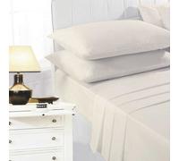 K Collection Percale Percale Fitted Sheet Cream (Single)