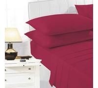 K Collection Percale Percale Fitted Sheet Red (Single)